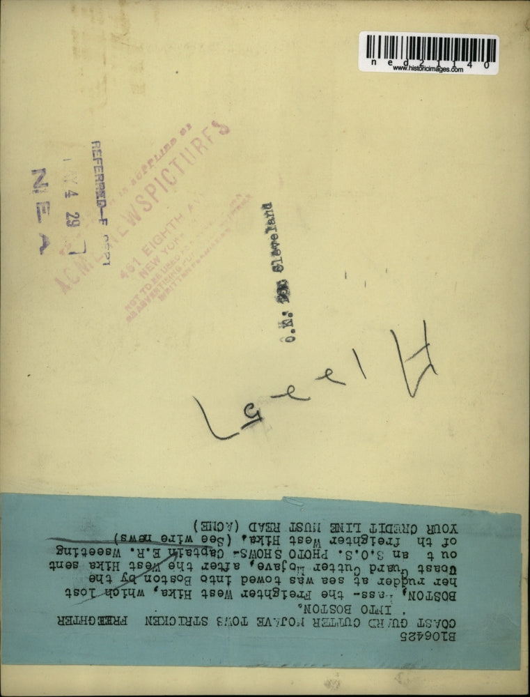 1929 Press Photo E.R. Wseeting of Freighter West Hika Sailor Uniform Naval Boat