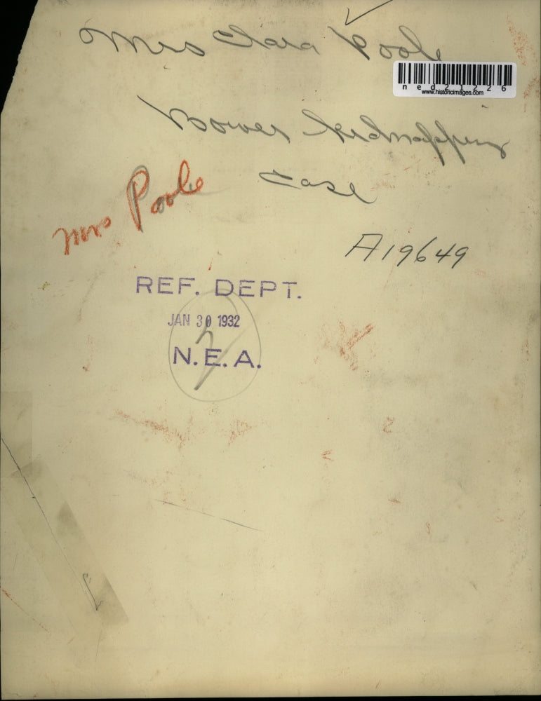 1932 Press Photo Clara Poole Kidnapping