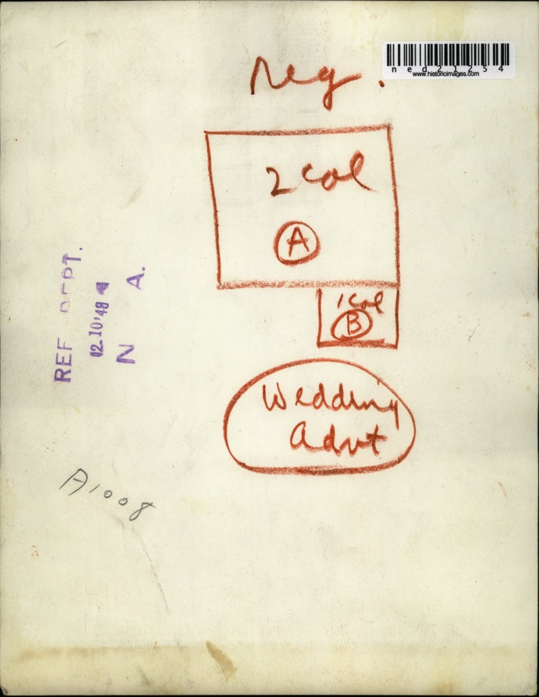 1948 Press Photo Lucile Cefali And Carl Martineau Invites Public To Wedding