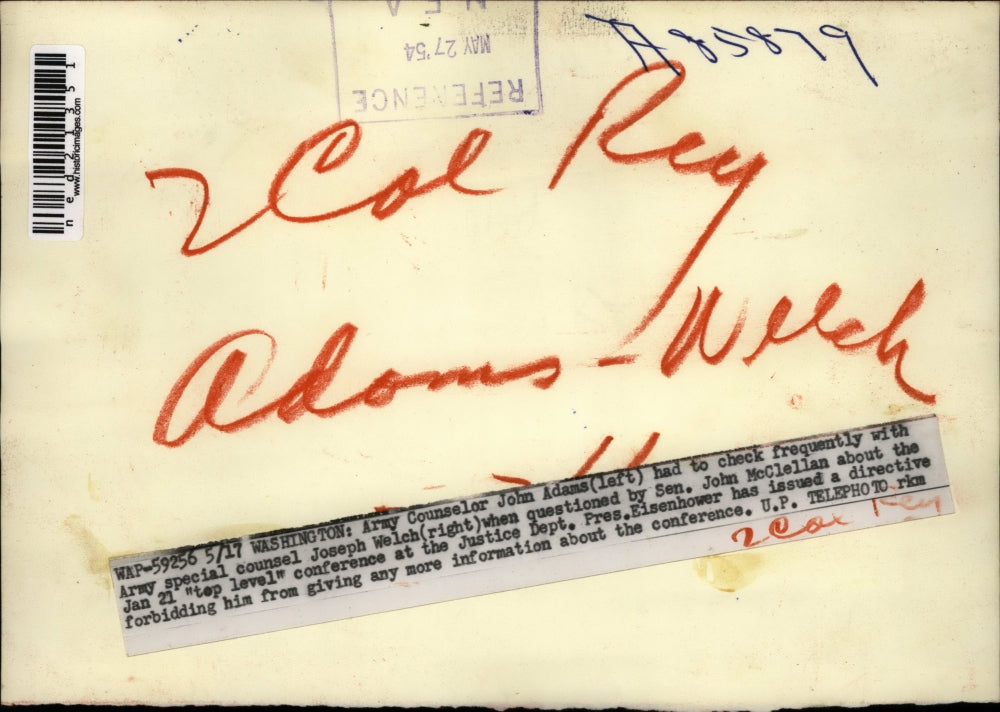 1954 Press Photo Washington Army Counselor John Adams Joseph Welch