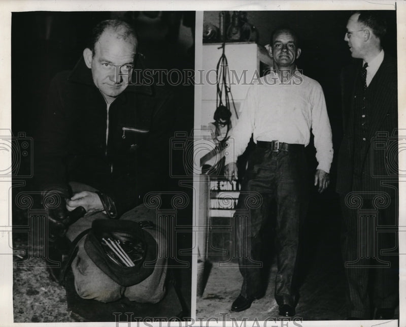 Load image into Gallery viewer, 1943 Press Photo Paraplegic Peddler Tom Boothe Receives Prosthetic Legs, New Job
