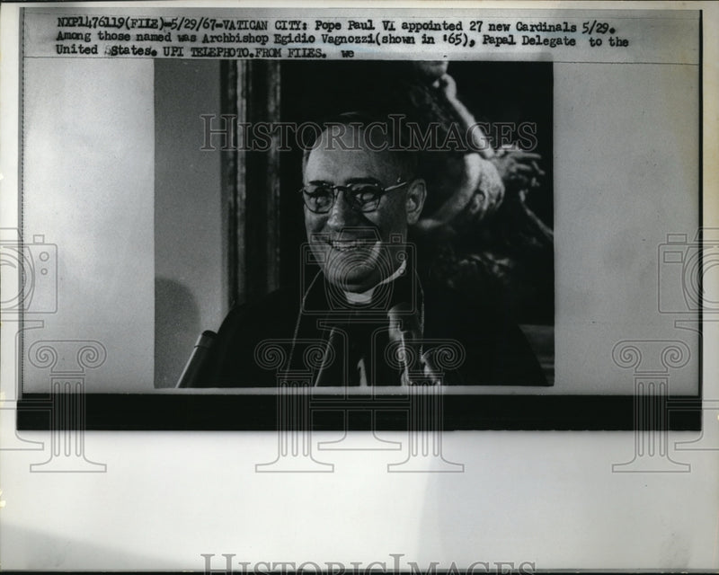 Load image into Gallery viewer, 1967 Press Photo Archbishop Egidio Vagnozzi, U.S. Papal Delegate, Vatican City.
