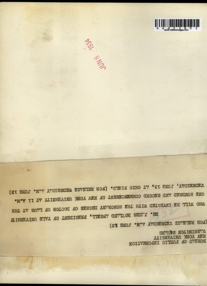 1934 Press Photo Dr James Rowland Angell Yale University President