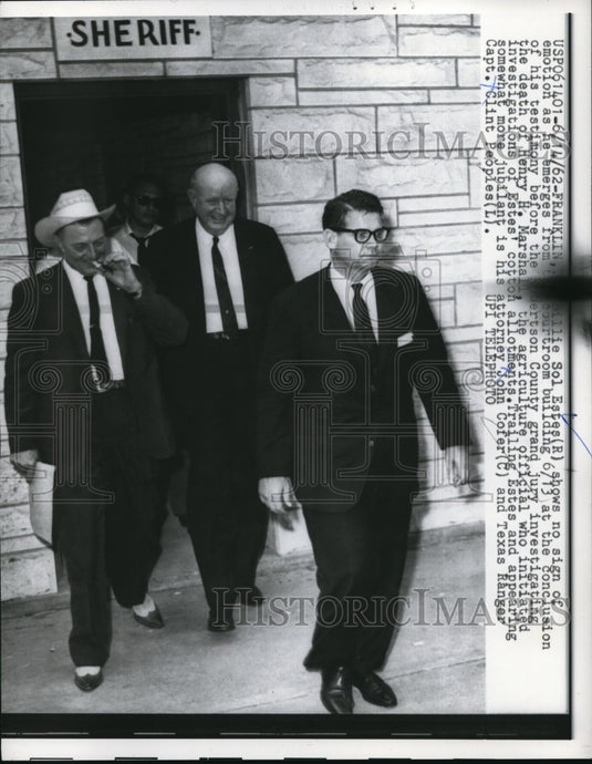 1962 Press Photo Billie Sol Estes shows no sign of emotions as grand
