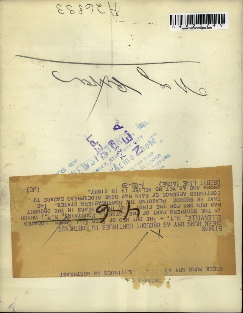 1939 Press Photo Beer Kill Creek Runs Dry After Drought