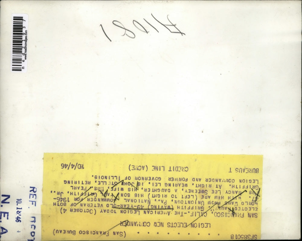 1946 Press Photo American Legion elects new commander, San Francisco, CA.