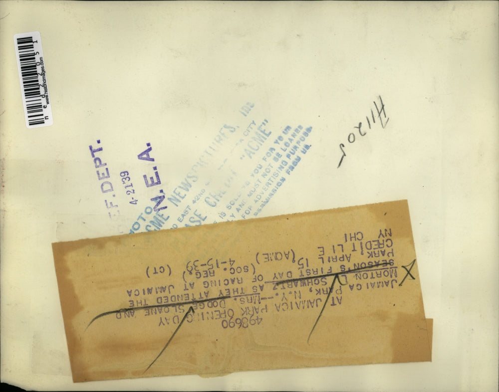 1939 Press Photo Jamaica Park NY Mrs Dodge Sloane & Morton Schwartz - ned22051