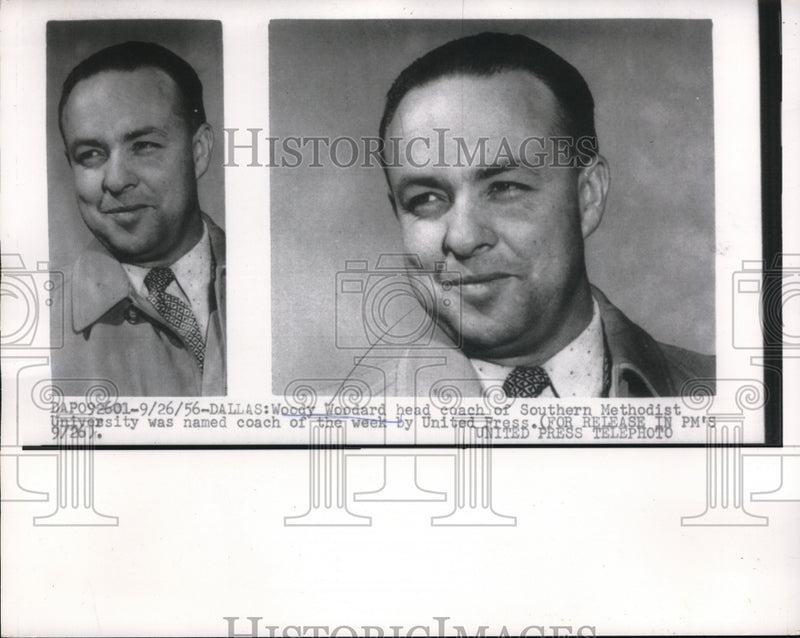 Load image into Gallery viewer, 1956 Press Photo Woody Woodard Coach Of Southern Methodist University Honored
