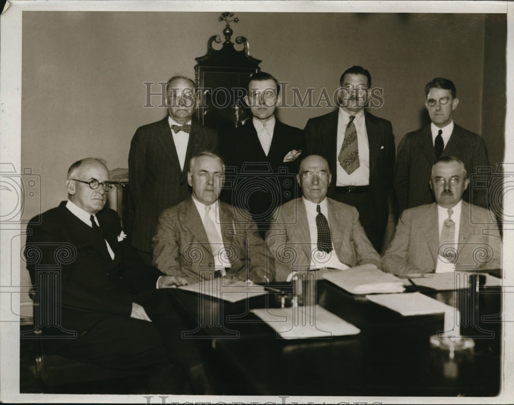 1934 Press Photo Front: J.M. Gillespie, A.T. Maurice, S.C. Leonard, R.A. Van
