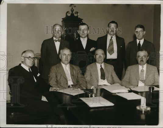 1934 Press Photo Front: J.M. Gillespie, A.T. Maurice, S.C. Leonard, R.A. Van