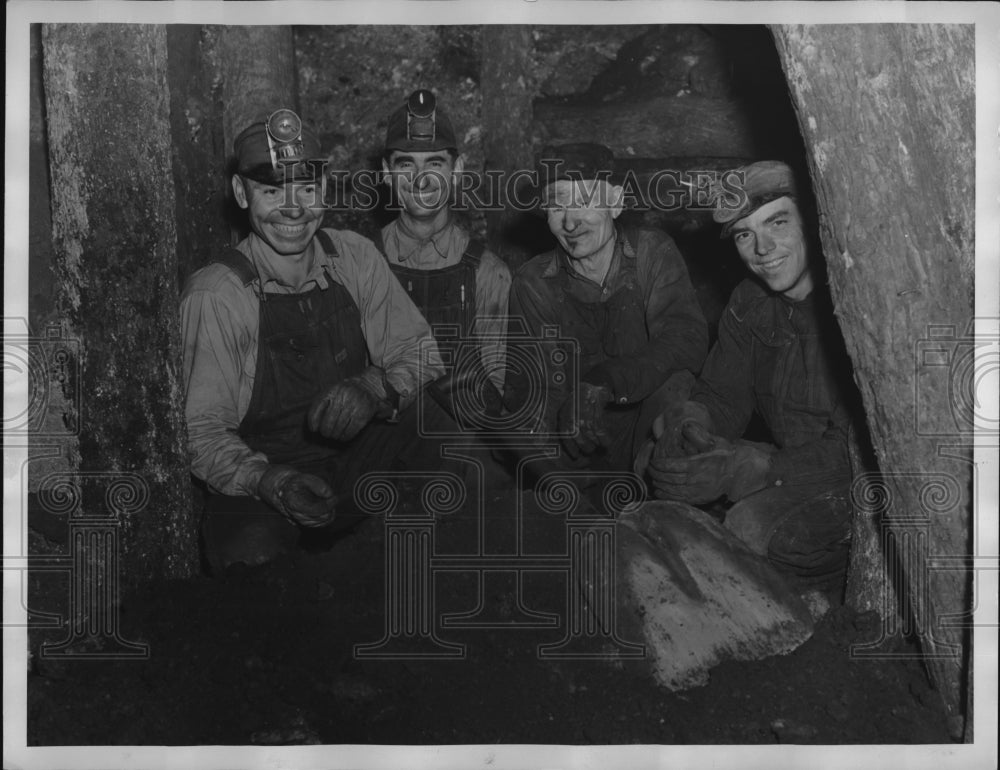 1938 Press Photo Miners The Big Four Williams George Gunther Joe Nalley W.H Wood