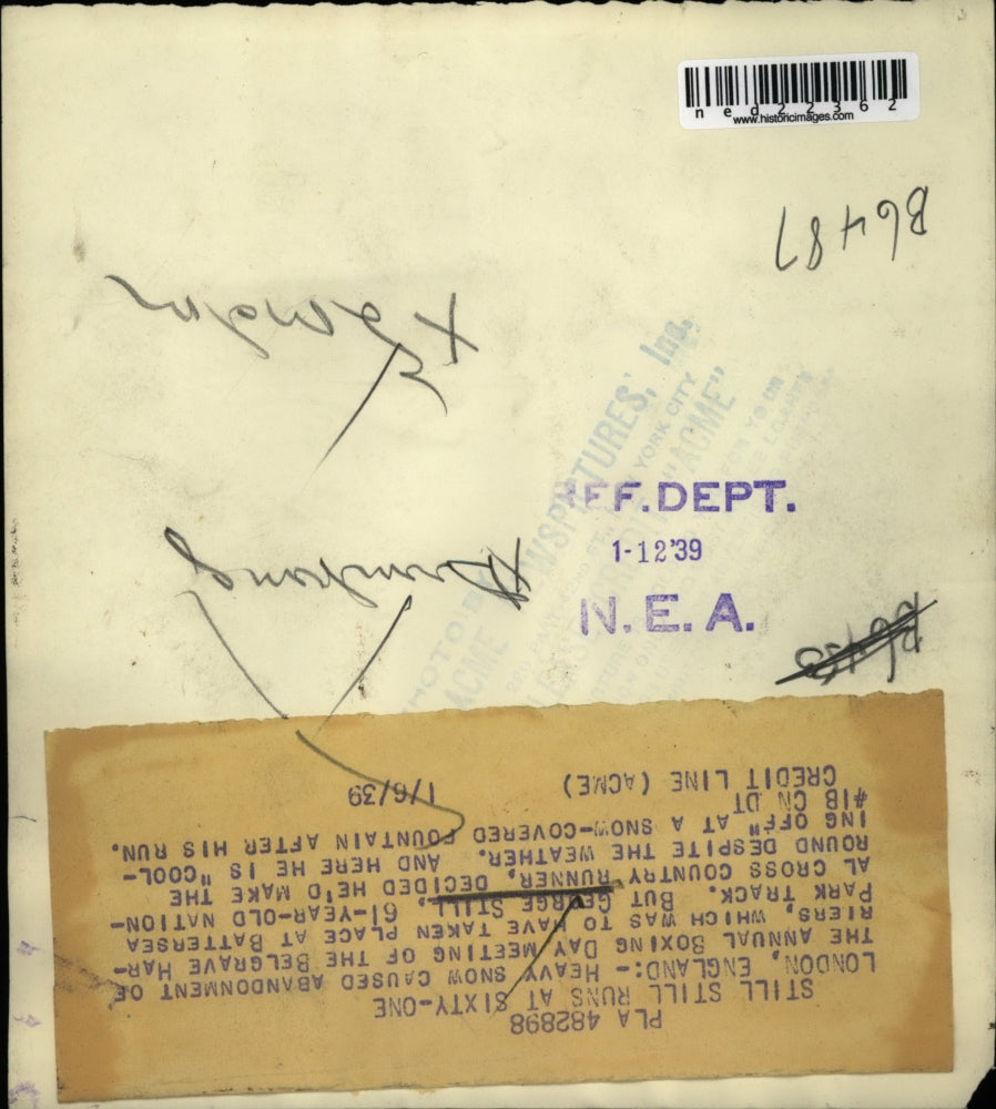 1939 Press Photo George Still On a Run In the Snow London.