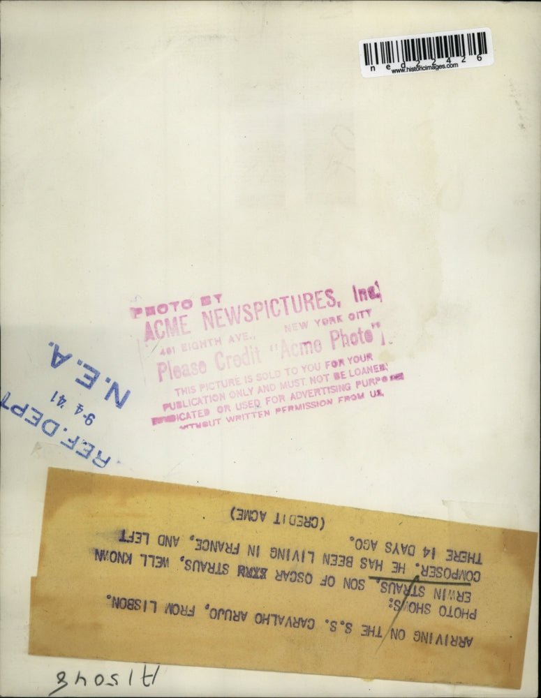 1941 Press Photo Erwin Straus Son Of Composer Oscar Straus - ned22426