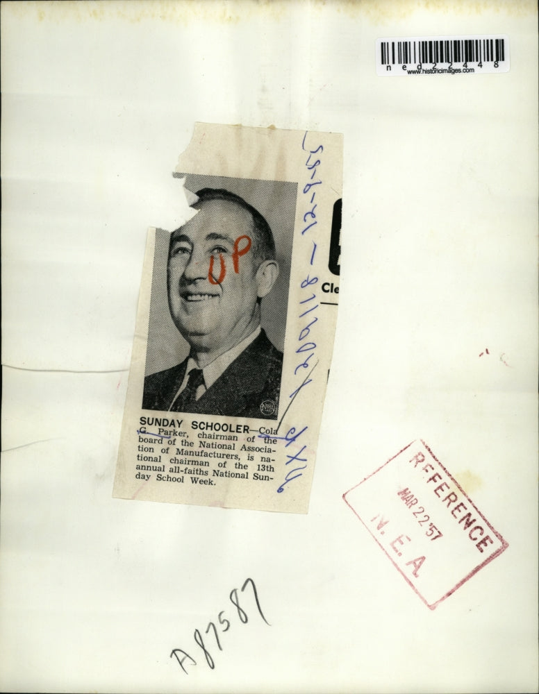 1957 Press Photo Cola G. Parker, National Association of Manufacturing Chairman