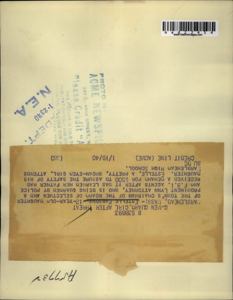 1940 Press Photo Estelle Parsons After Father Received Bride of $500 for Safety