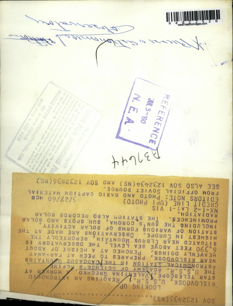 1960 Press Photo Kislovodsk Valentina Grechkd Science Alphine Astronomical