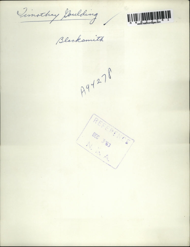 1963 Press Photo Timothy Goulding Blacksmith Making Horse Shoes