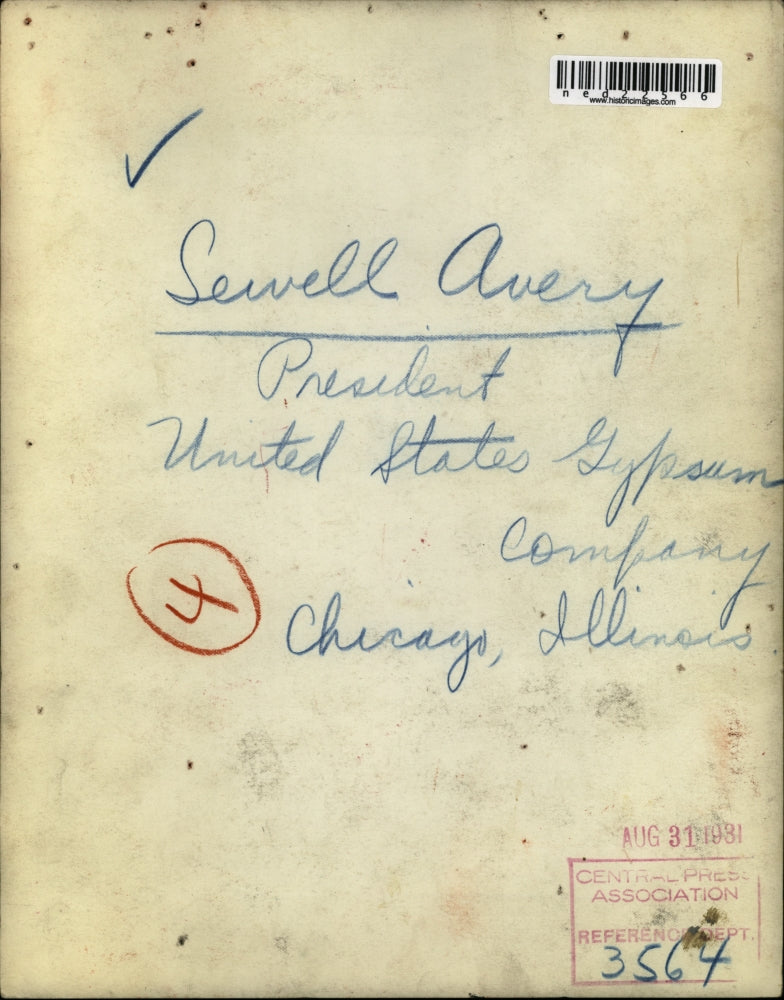 1931 Press Photo Sewell Avery Pres of US Gypsum Company in Chicago Ill