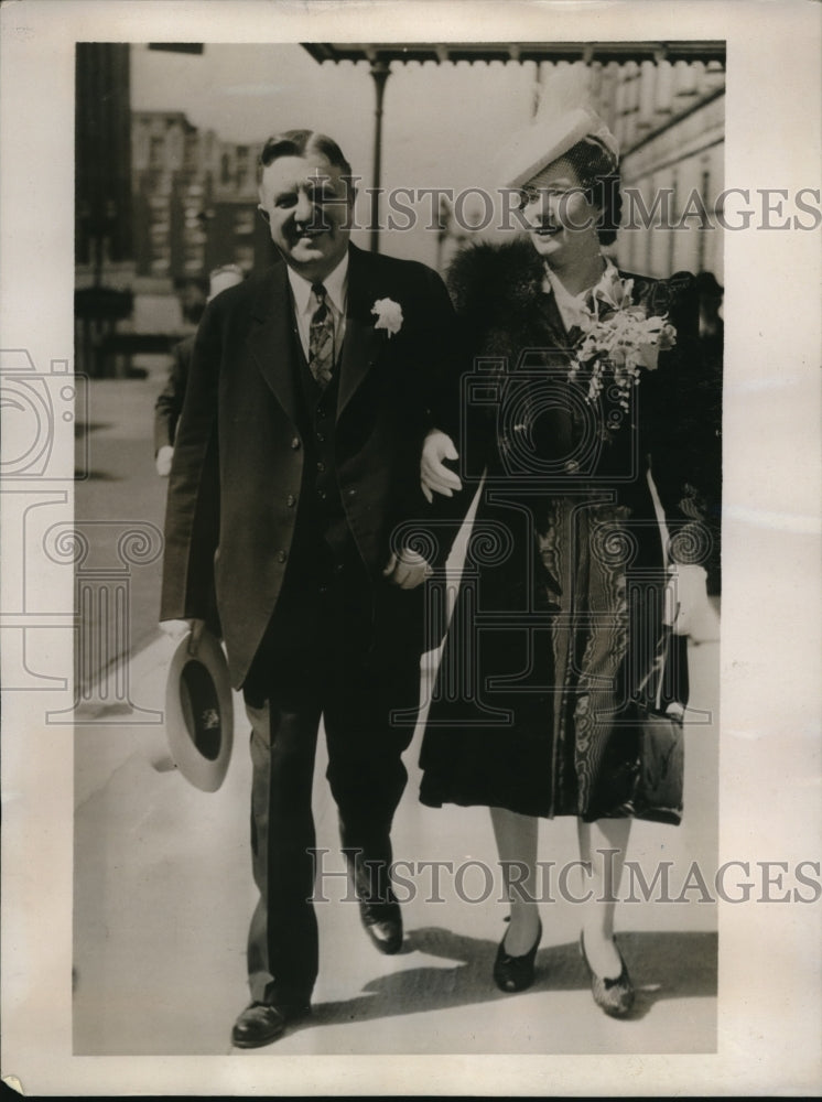 1939 Press Photo Clarence C Dill Weds Mable Aileen Dickson in Seattle Washington