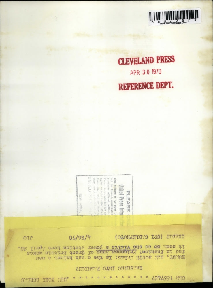 1970 Press Photo Princess Anne of Great Britain Wearing Crash Helmet, Wales