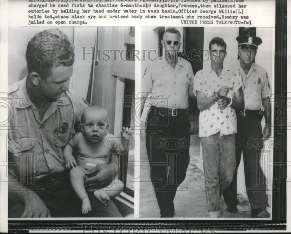 1957 Press Photo Frances Washington George Willis Bembry Child Abuse Jailed