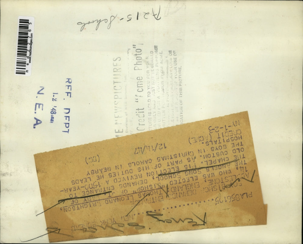 1947 Press Photo Thomas Leonard Wrightson St Mary Bishop Addlestone England