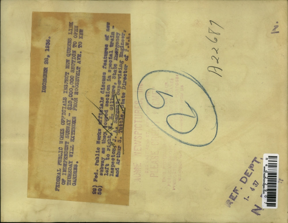 1936 Press Photo Federal Public Works Officials Inspect New Subway Train Tour