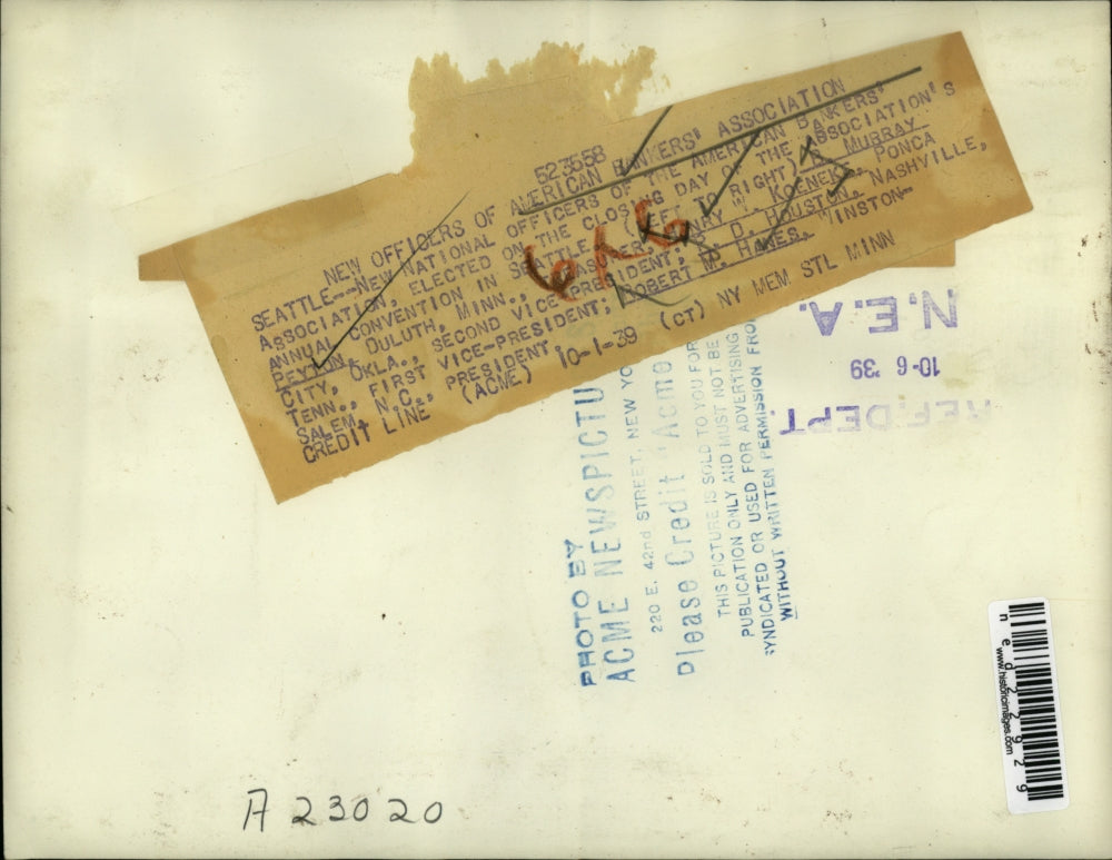 1939 Press Photo New Officers of American Bankers Association in Seattle