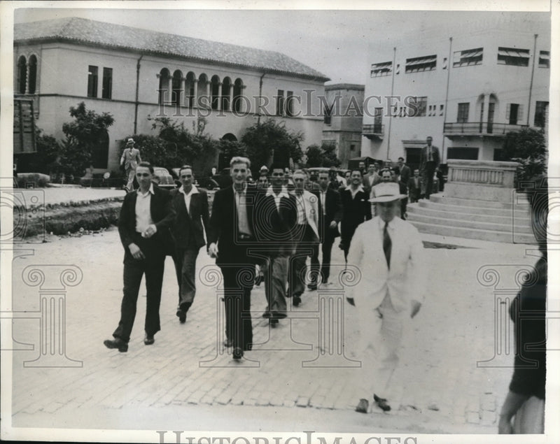 Load image into Gallery viewer, 1941 Press Photo San Juan Puerto Rico Seamen of the Freighter Colorado are led
