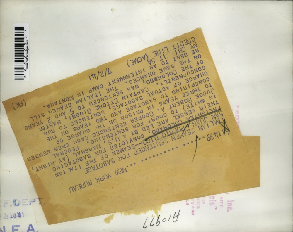 1941 Press Photo San Juan Puerto Rico Seamen of the Freighter Colorado are led