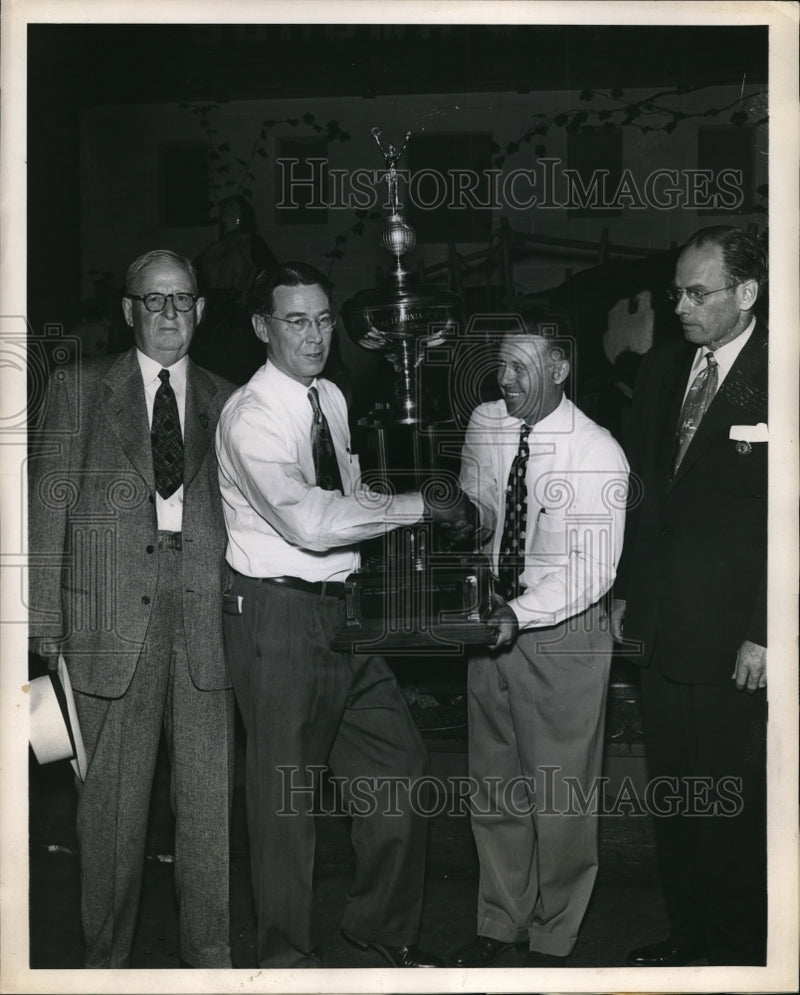 Load image into Gallery viewer, 1952 Press Photo Percy Wright Sonoma County Agricultural Commisioner Trophy
