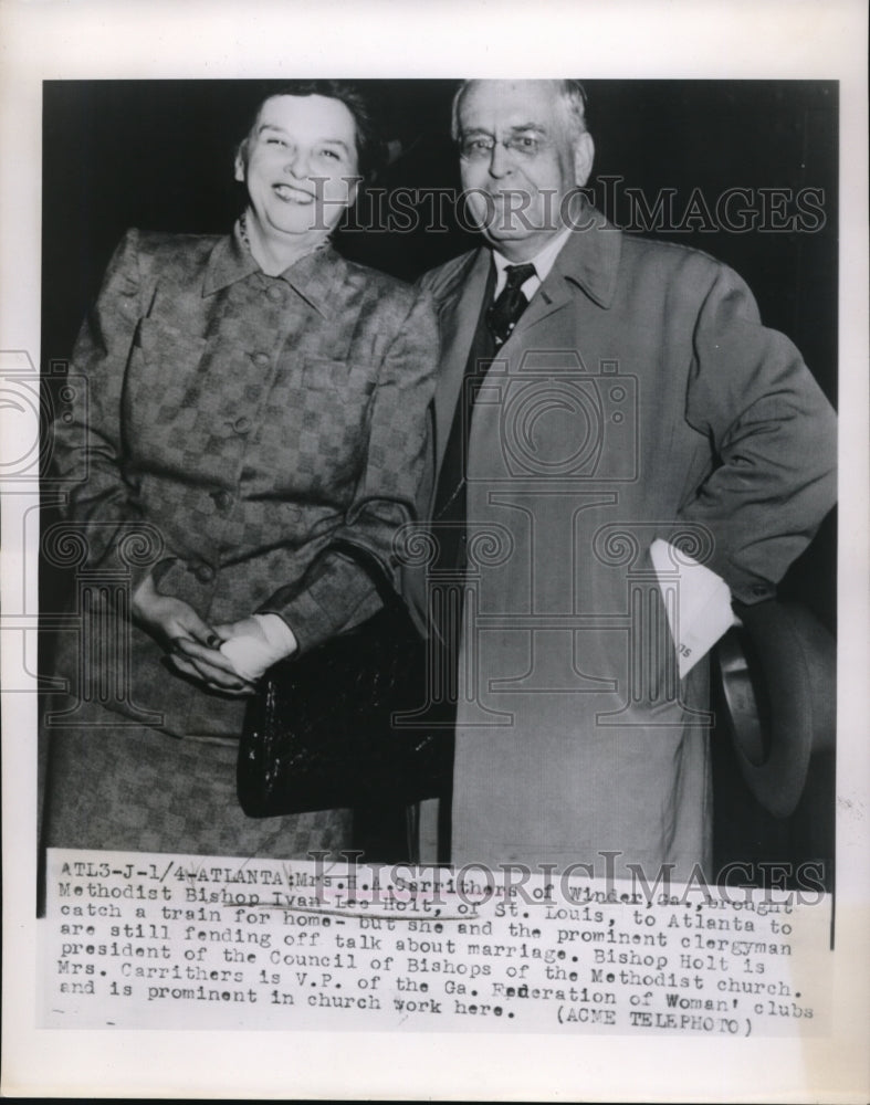 1950 Press Photo Atlanta Ga Bishop IL Holt & Mrs Carrithers