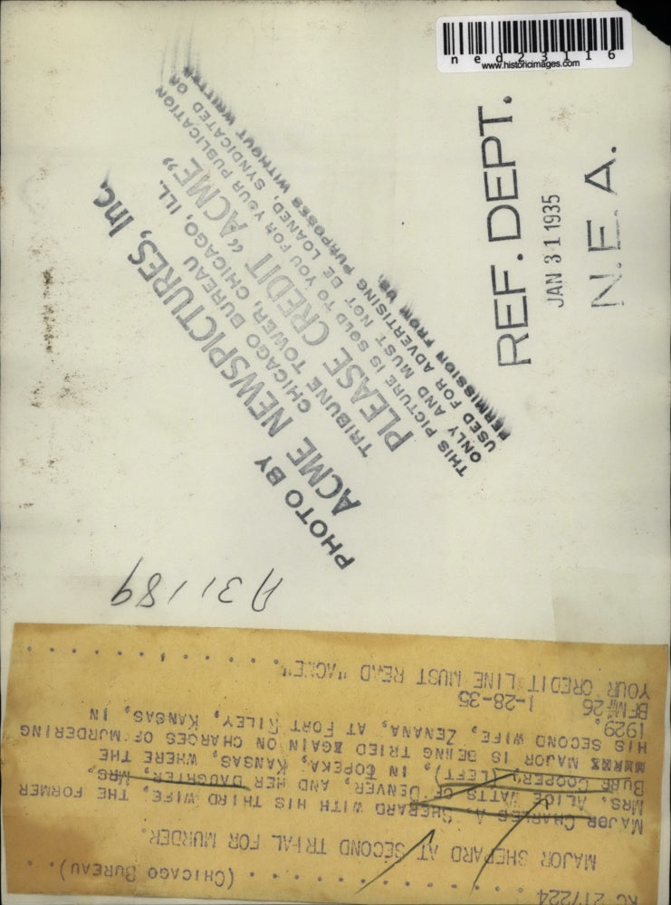 1935 Press Photo Major Charles A Shepard with 3rd wife, the former Mrs Alice