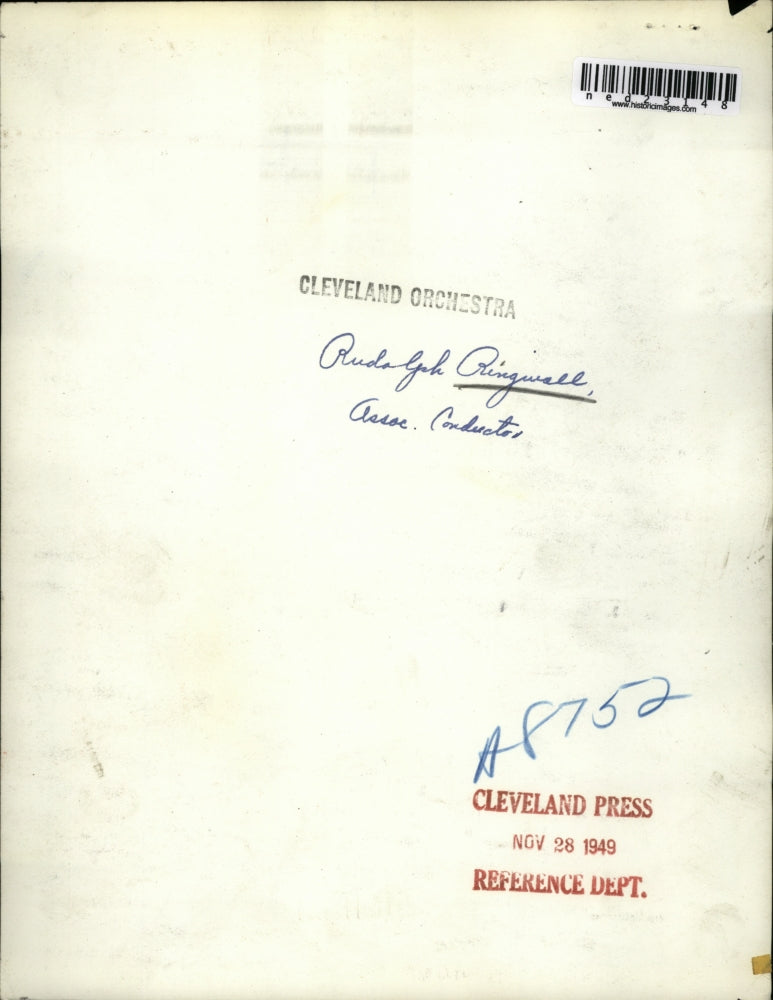 1949 Press Photo Rudolph Ringwall, Associate Conductor of Cleveland Orchestra