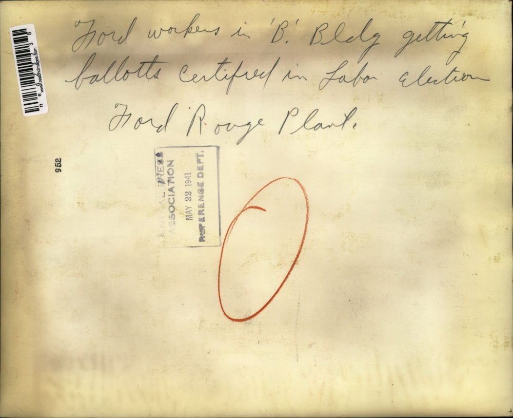 1941 Press Photo Ford Motor Company Rouge Pant Dearborn Michigan Labot Election