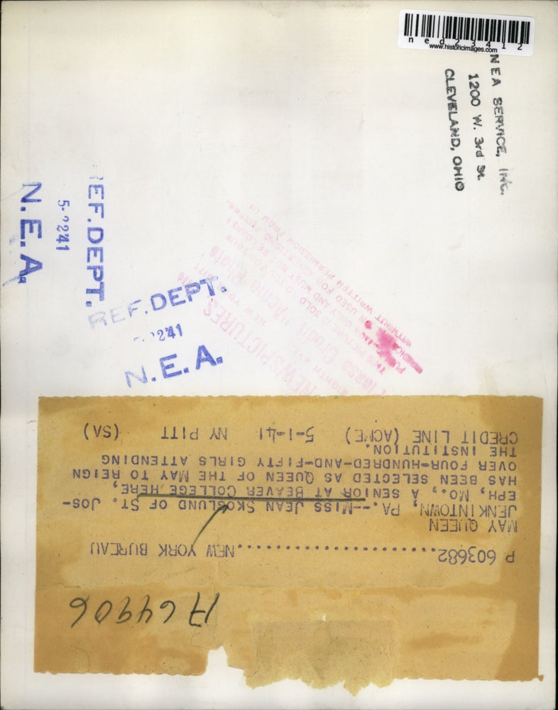 1941 Press Photo Jenkintown Pa Jean Skoslund Beaver College Sr Queen of May