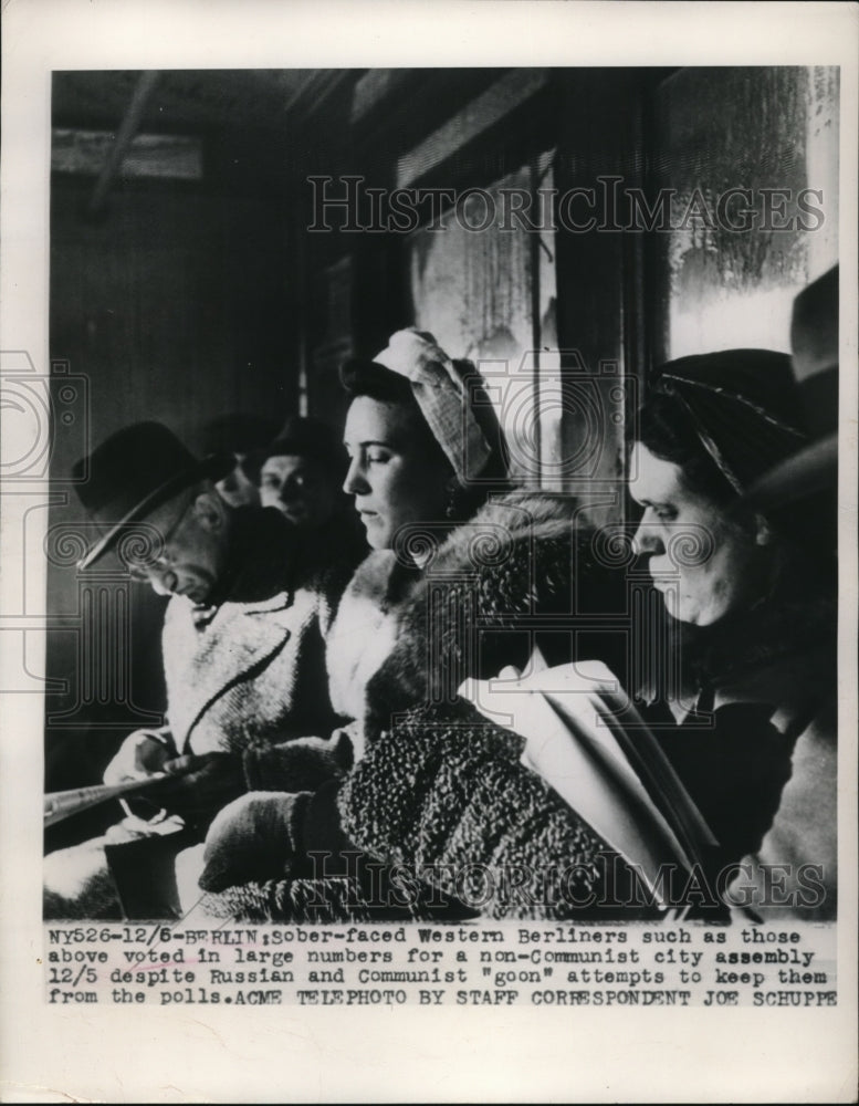 1948 Press Photo Berlin Germany Westerners vot for non communism