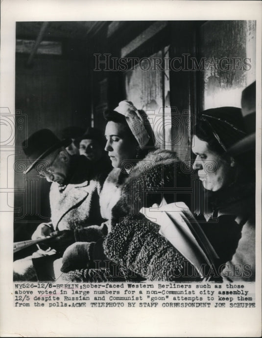 1948 Press Photo Berlin Germany Westerners vot for non communism
