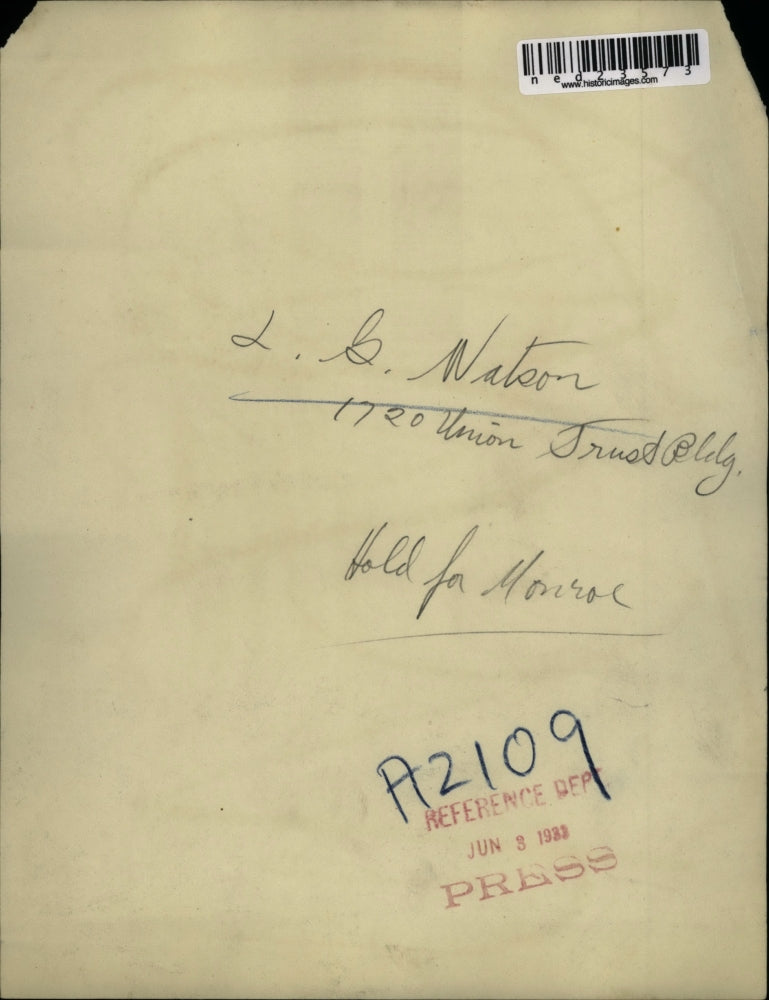 1933 Press Photo LB Nastor of Union Trust Company