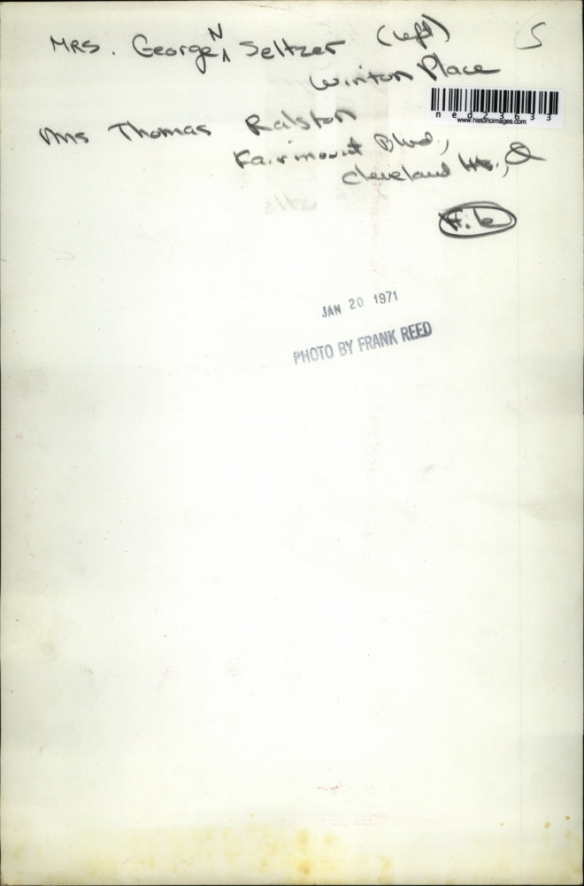 1971 Press Photo Mts Thomas Ralston, Mrs Georgia Seltzer Cleveland Ohio