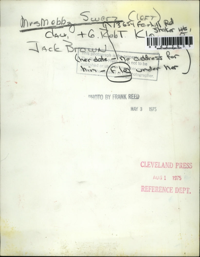 19775 Press Photo Mrs Mebbz Swerz & Jack Brown her date