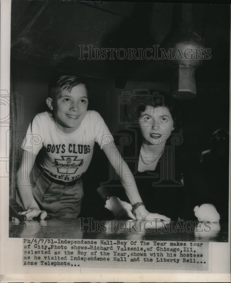 Load image into Gallery viewer, 1951 Press Photo Richard Valzenis was selected as the Boy of the Year
