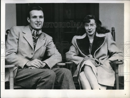 1946 Press Photo Pinehurst NC Austin L Sands Jr & Comtesse De Rougemont