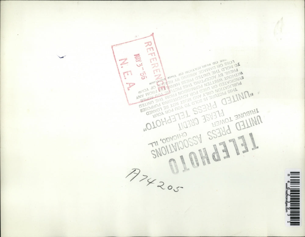 1956 Press Photo Dr. Alberto Gainza Greeted by Richard W. Slocum at70th Annual