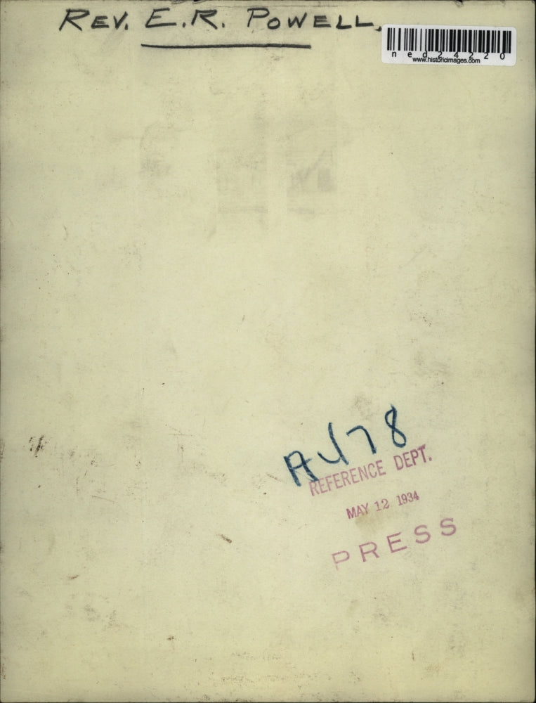 1934 Press Photo Self-Portrait of Rev. E.R. Powell