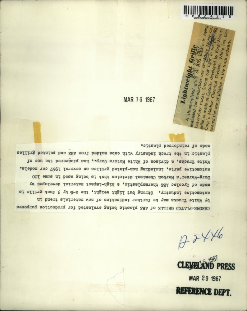 1967 Press Photo Chrome-plated grille being evaluated for use on White Motor Co.