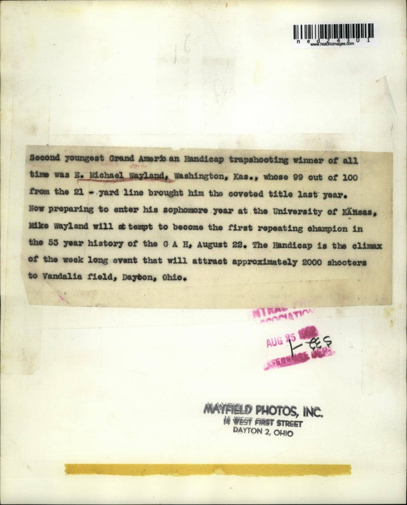 1962 Press Photo E Michael Wayland will attempt to become first repeating