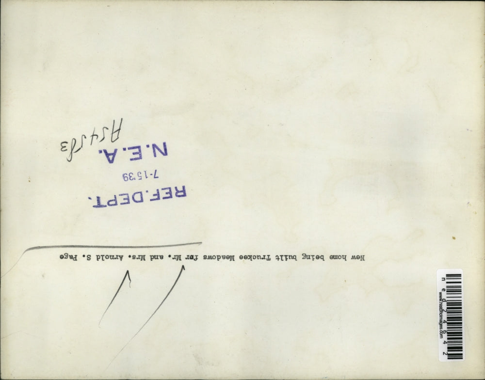 1939 Press Photo New home being builtTruckee Meadows for Mr & Mrs Arnold Page