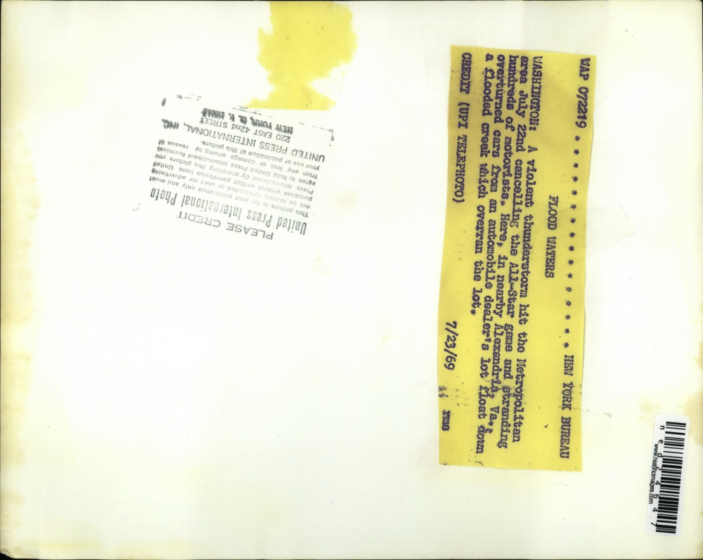 1969 Press Photo Washington Violent thunderstorm his Metropolita n area