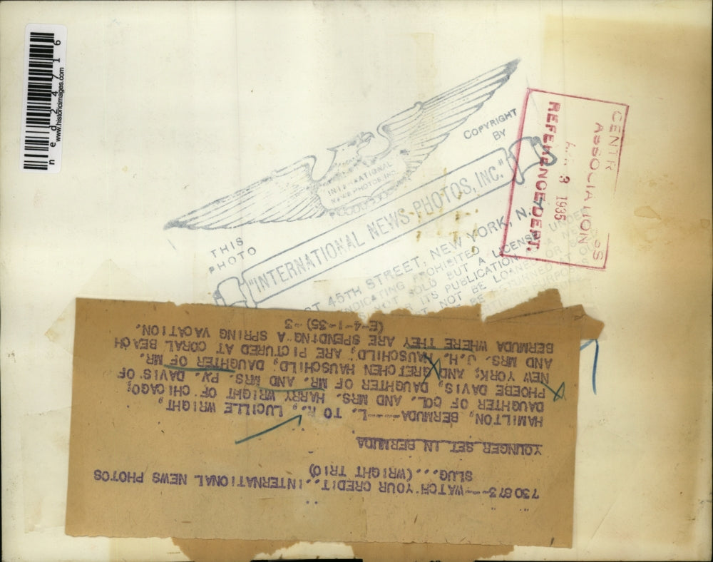 1935 Press Photo L to R: Lucille Wright, Phoebe Davis, and Gretchen Huaschild